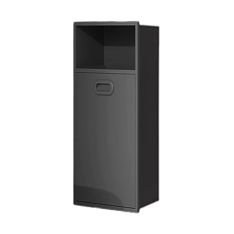 Black Recessed Double-Layer Stainless Steel Shower Niche