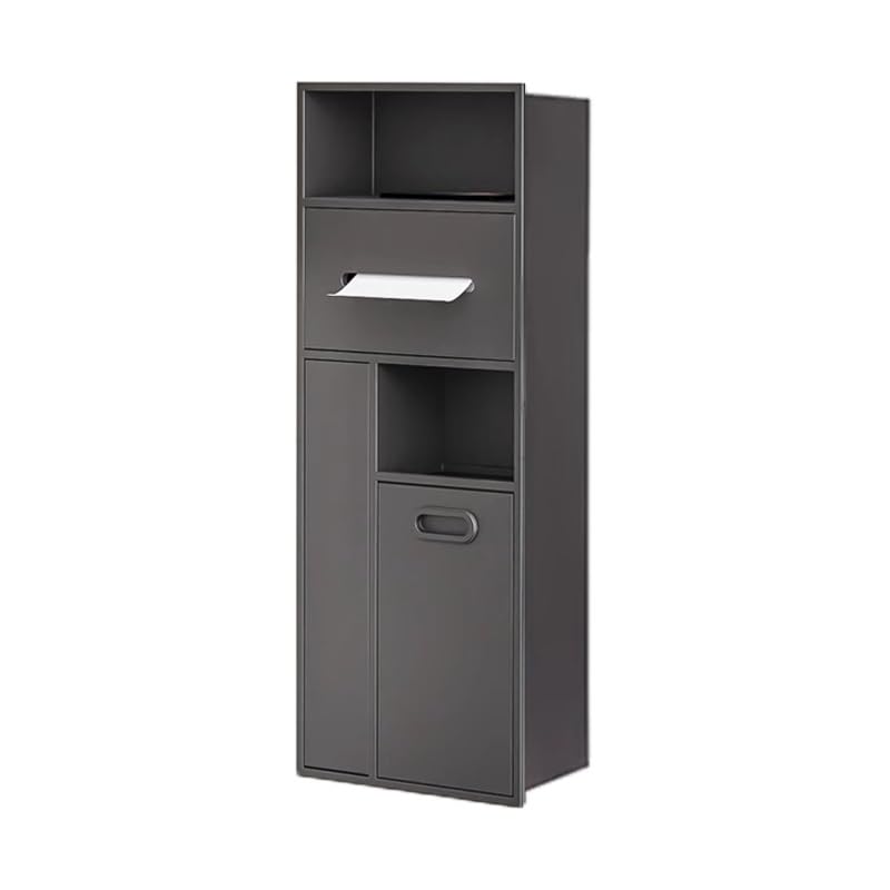 Black Recessed Double-Layer Stainless Steel Shower Niche