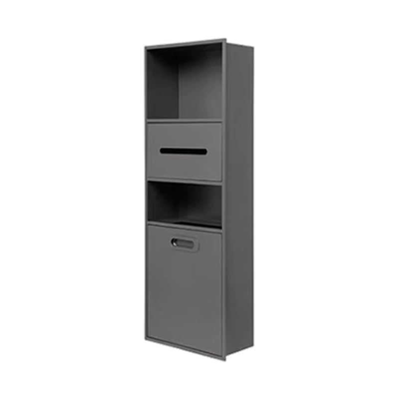 Black Recessed Double-Layer Stainless Steel Shower Niche