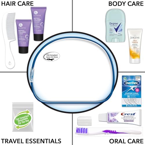 6-Pack Women’s 10-Piece Travel Toiletry Kit Set