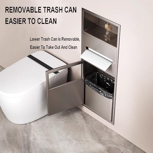 Recessed Steel Shower Cabinet with Paper Holder and Bin