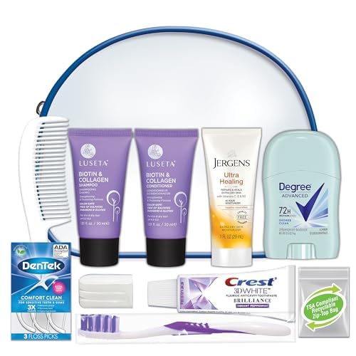 6-Pack Women’s 10-Piece Travel Toiletry Kit Set