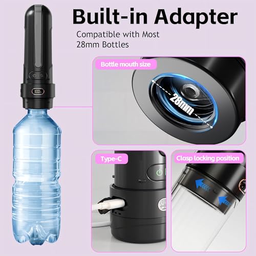 WeWi HLTH Electric Portable Bidet for Feminine Care and Menstrual Cup Wash, 1600mAh Rechargeable Female Menstrual Hygiene Device, Compact Period Cup Cleansing Accessories for Travel Women Black