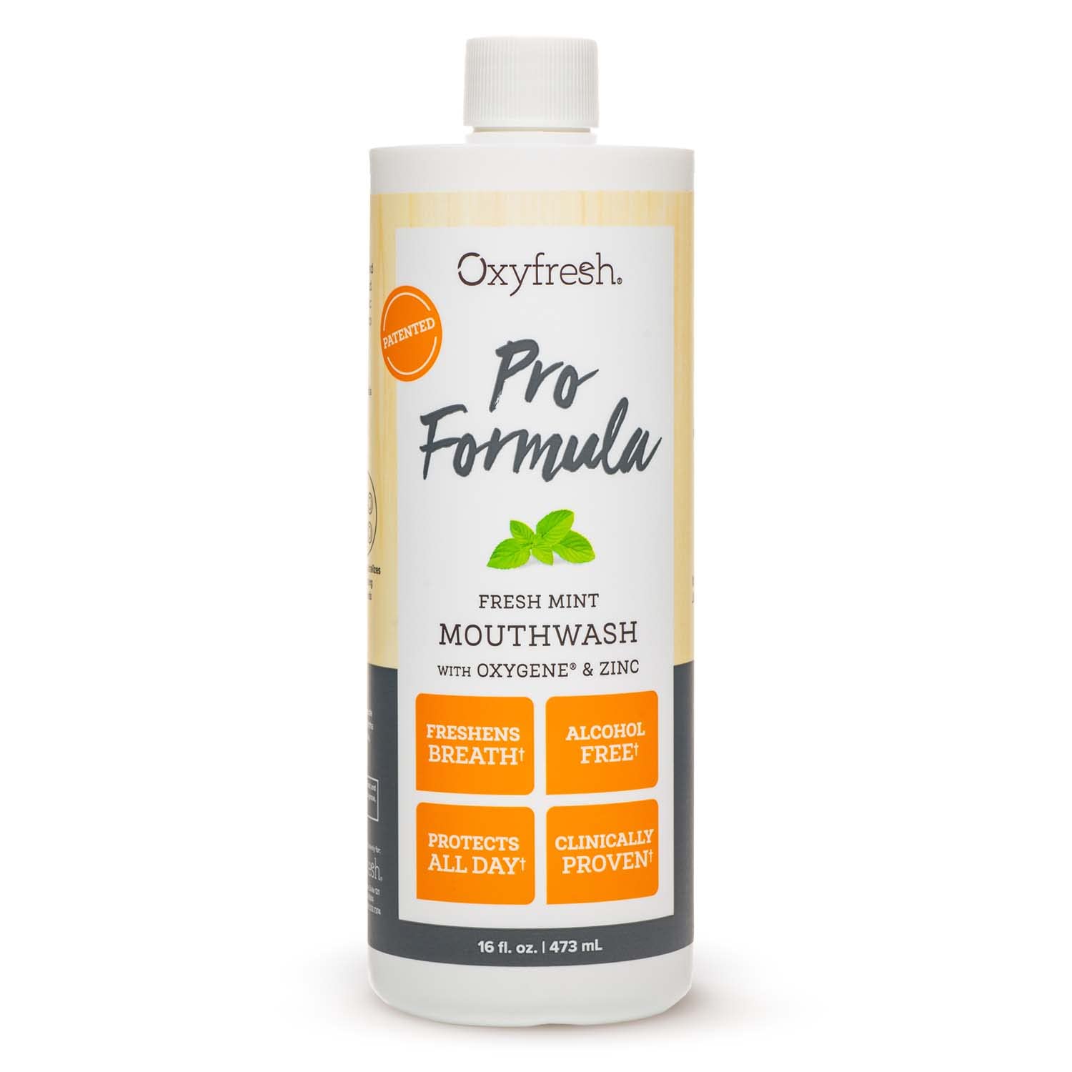 Oxyfresh Pro Formula Fresh Mint Mouthwash – Patented Zinc Mouthrinse for Fresh Breath, Healthy Gums & Bad Breath Treatment for Adults - Dye, Fluoride & Alcohol Free