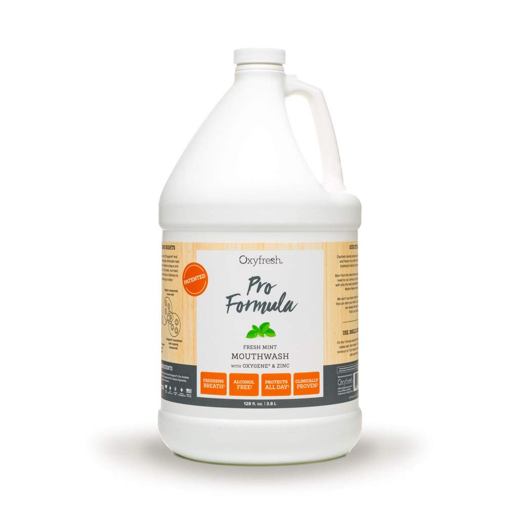 Oxyfresh Pro Formula Fresh Mint Mouthwash – Patented Zinc Mouthrinse for Fresh Breath, Healthy Gums & Bad Breath Treatment for Adults - Dye, Fluoride & Alcohol Free