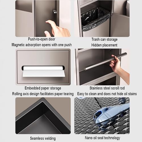 Recessed Steel Shower Cabinet with Paper Holder and Bin