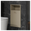 Black Recessed Double-Layer Stainless Steel Shower Niche