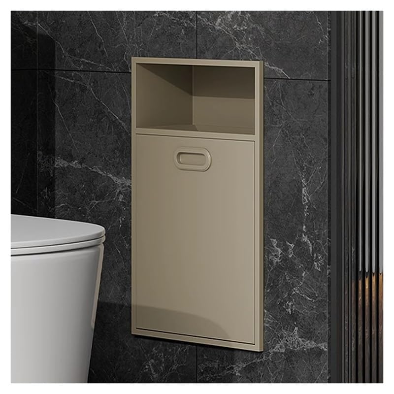 Black Recessed Double-Layer Stainless Steel Shower Niche