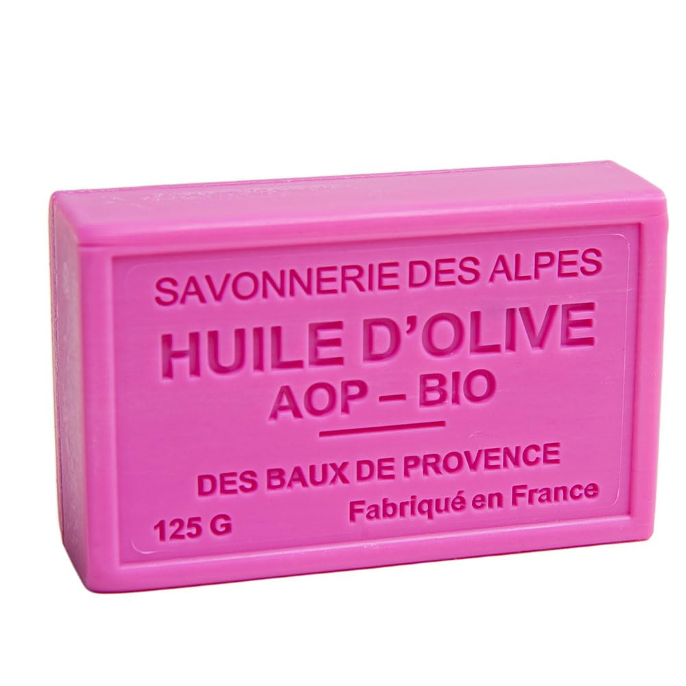 Label Provence Nature Savon de Marseille - French Soap Made With Pure Organic Olive Oil and Shea Butter - Blackcurrant Fragrance - 125 Gram Bars - Set of 3