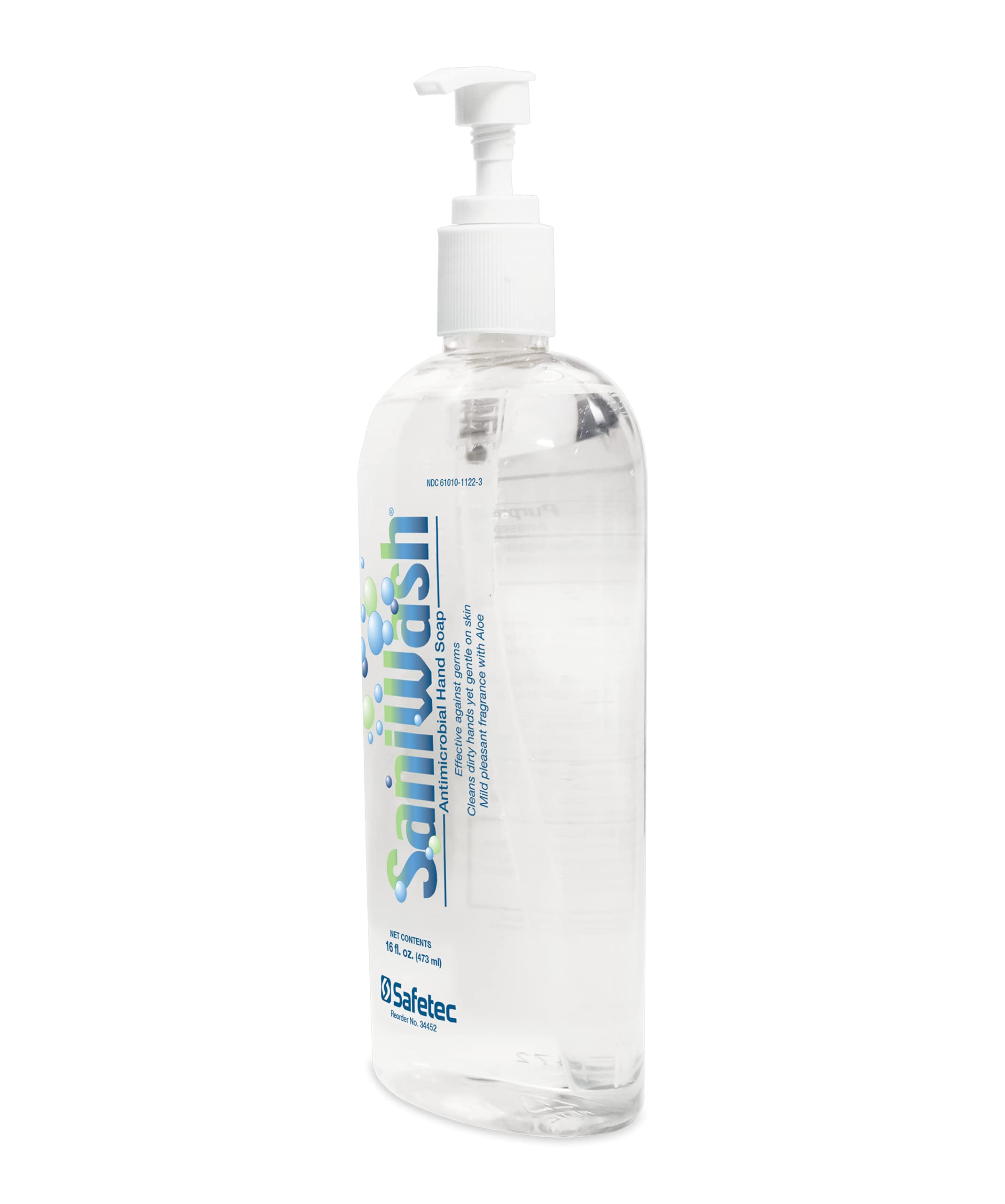 Safetec Sani Wash Hand Soap, 16 oz. pump bottle (12 bottles/case)