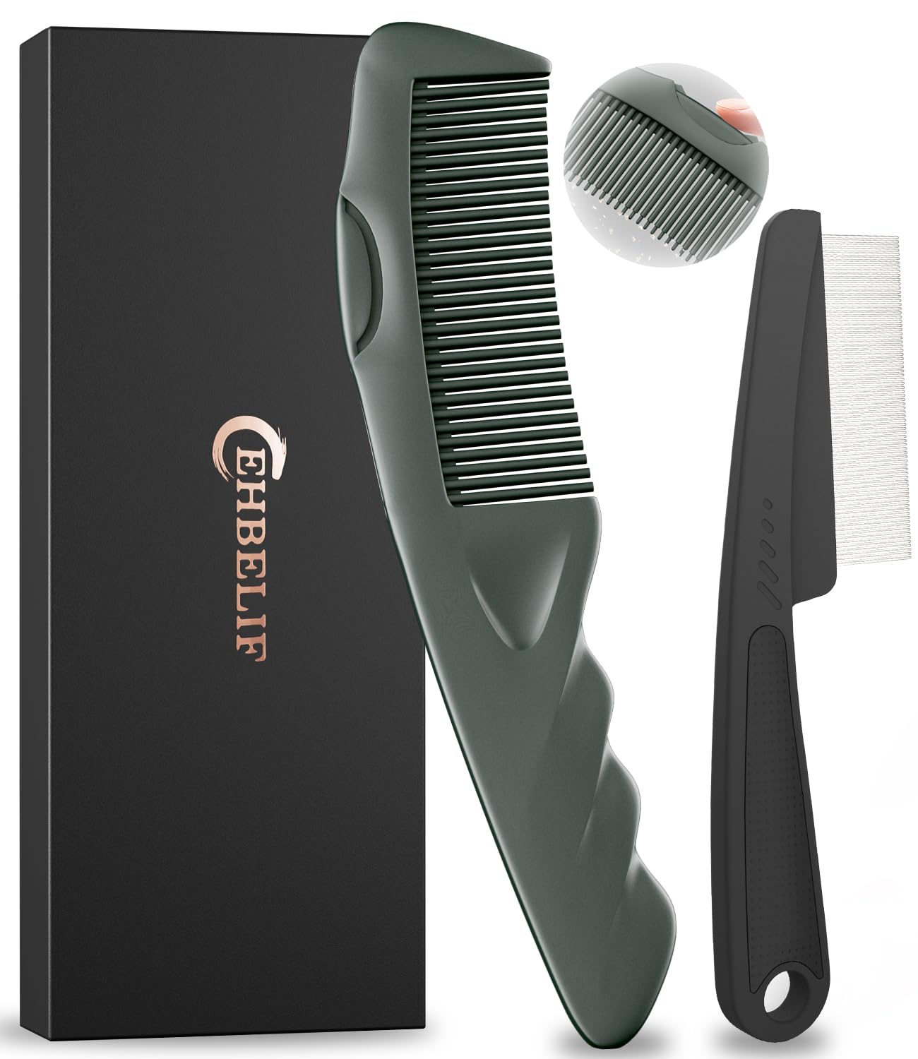 2-Pack Fine-Tooth Scalp Detox and Dandruff Comb Set