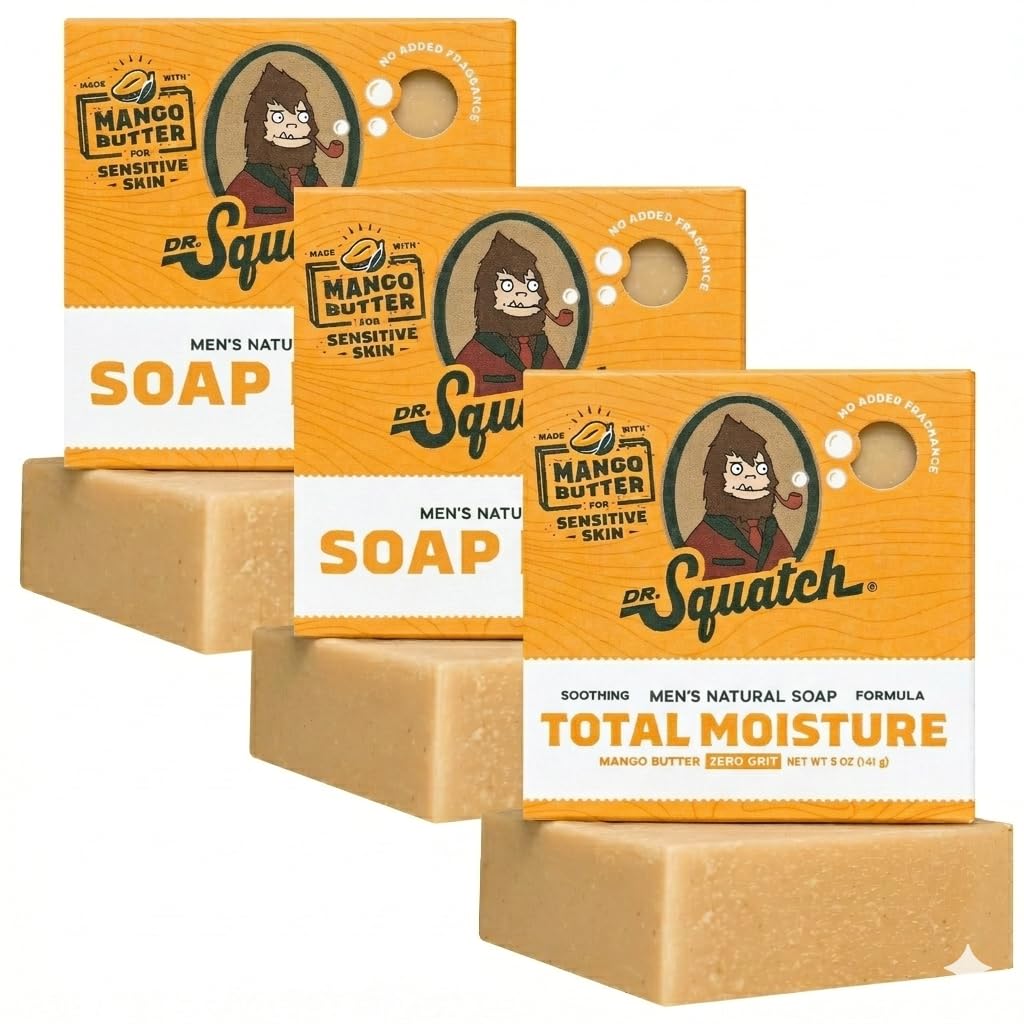 Dr. Squatch Natural Bar Soap for Men - Cold Process Soap with No Harsh Chemicals