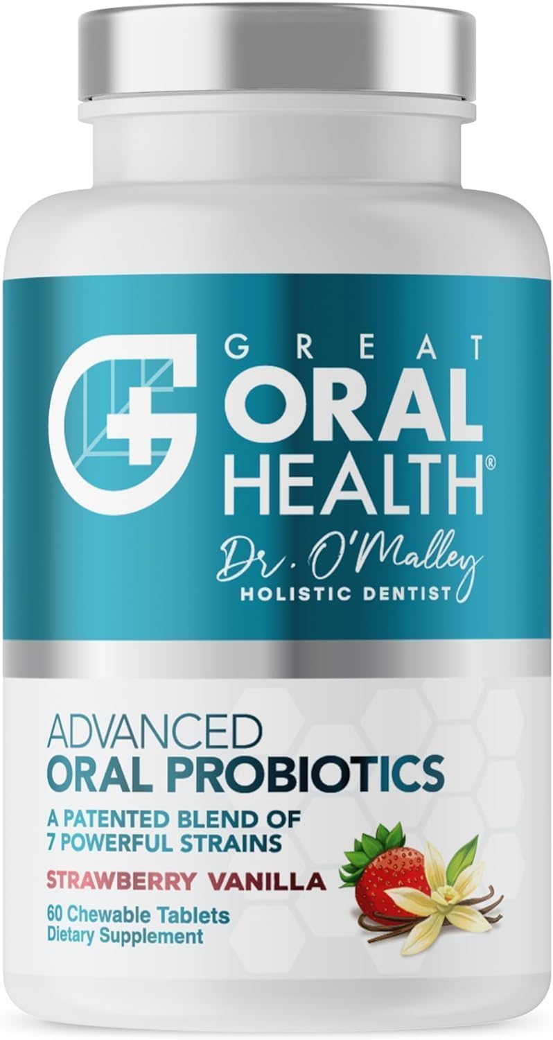 Oral Probiotics for Mouth Bad Breath Treatment for Adults: Dentist Formulated Advanced Oral Probiotics for Teeth and Gums with BLIS K12 M18-60 Chewable Oral Health Probiotics Supplement Tablets Mint