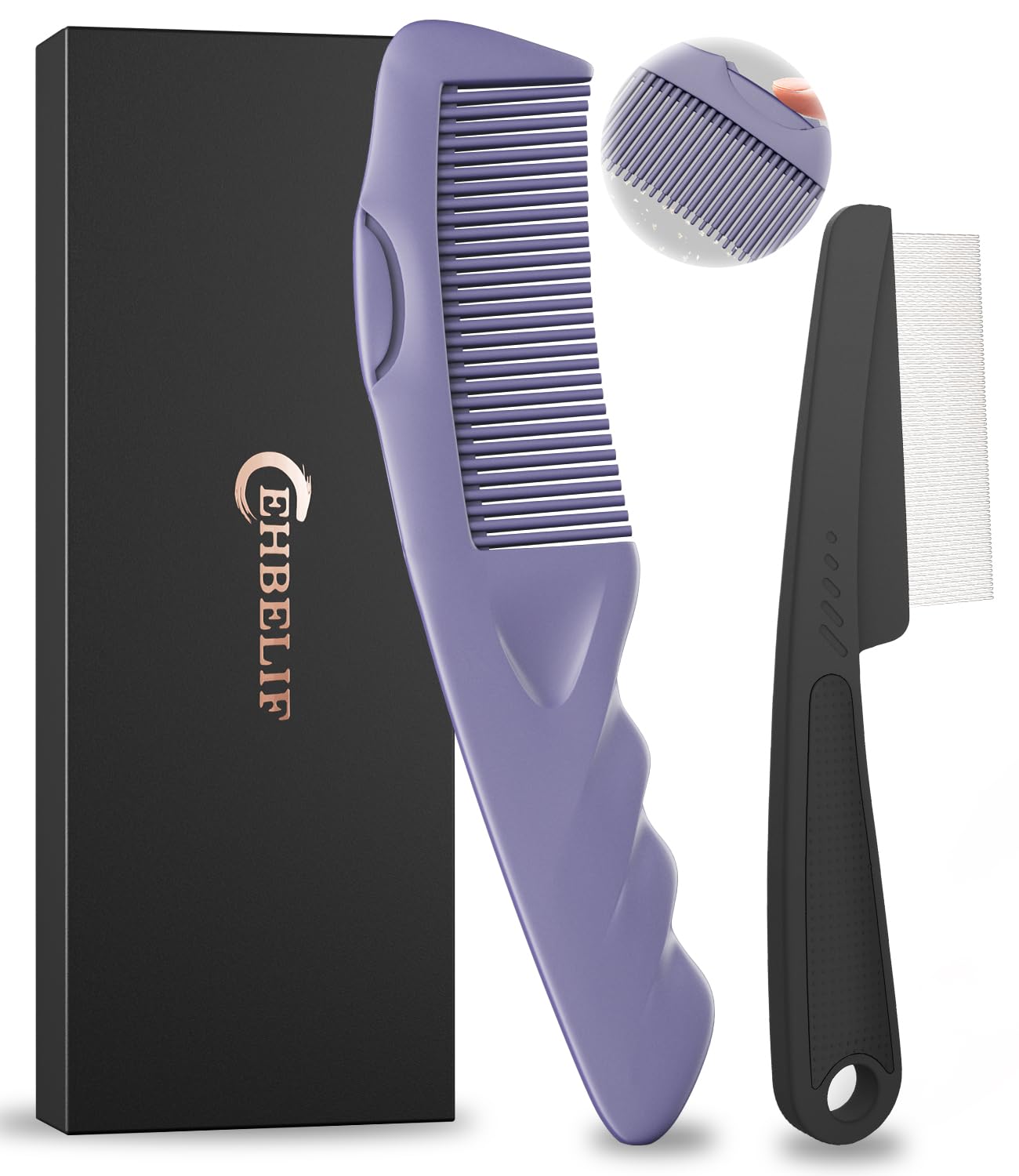2-Pack Fine-Tooth Scalp Detox and Dandruff Comb Set