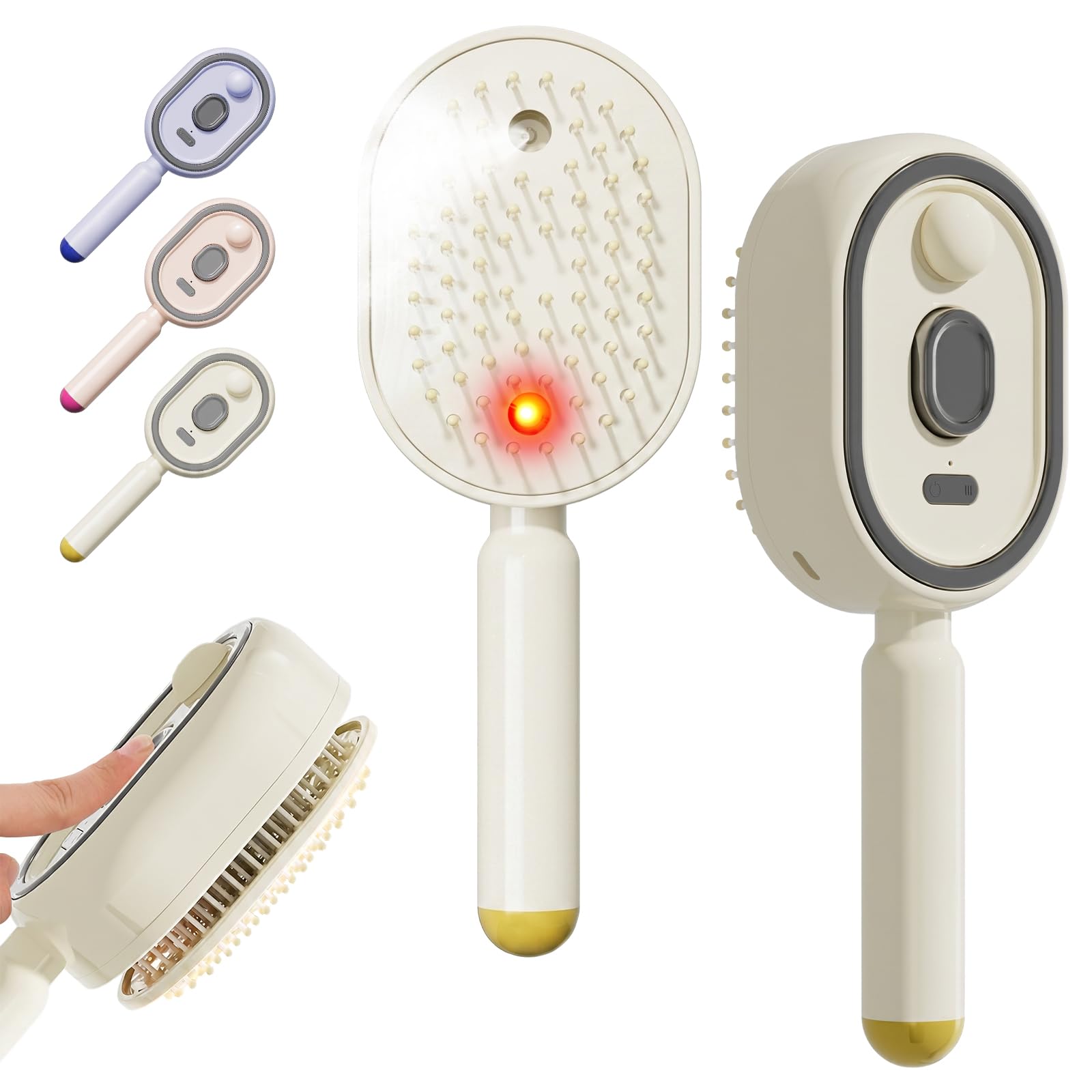 3-in-1 Rechargeable Steam Detangling Hair Comb