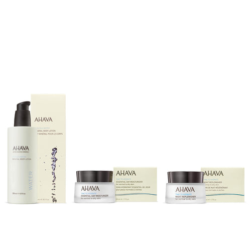 AHAVA Essential Day, Night and Mineral Body Lotion Set