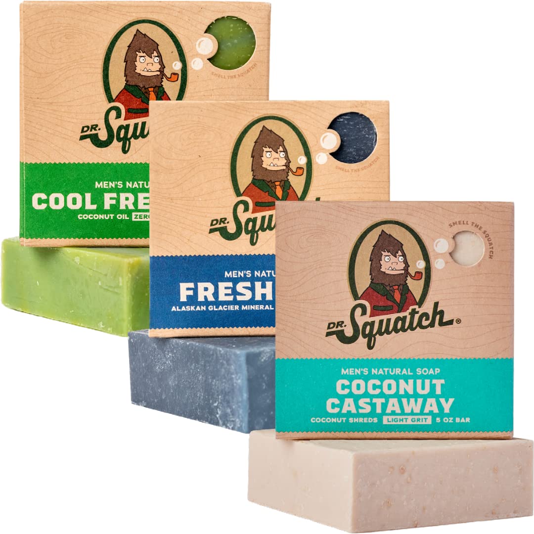 Dr. Squatch Natural Bar Soap for Men - Cold Process Soap with No Harsh Chemicals
