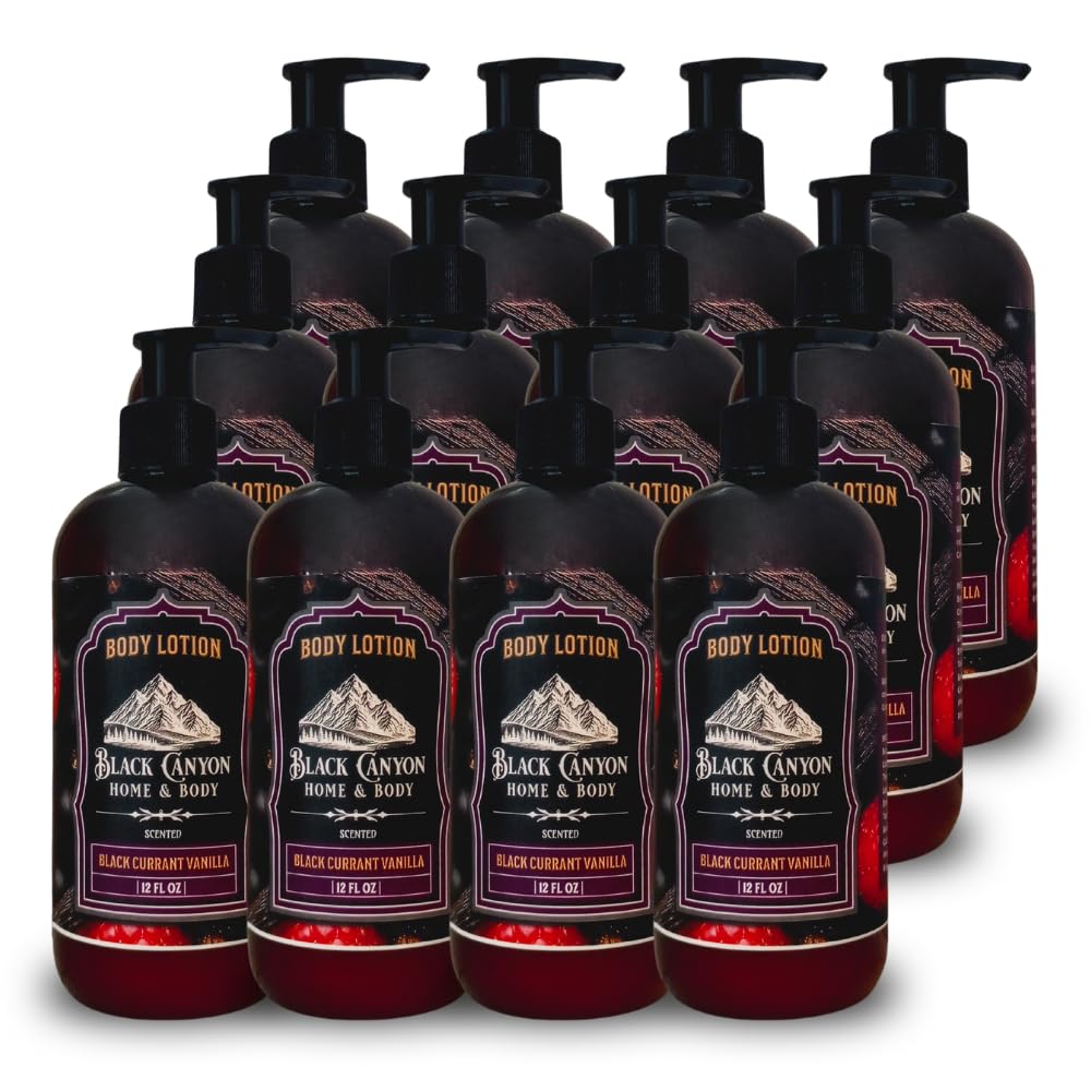 Black Currant Vanilla Scented Body Lotion Jojoba Oil & Lanolin, 12 Oz