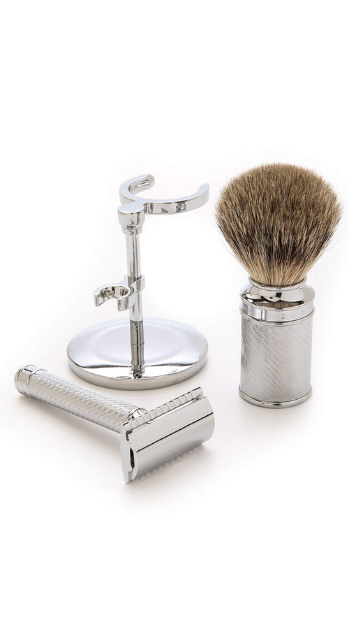 Baxter of California Safety Razor and Shave Brush Set