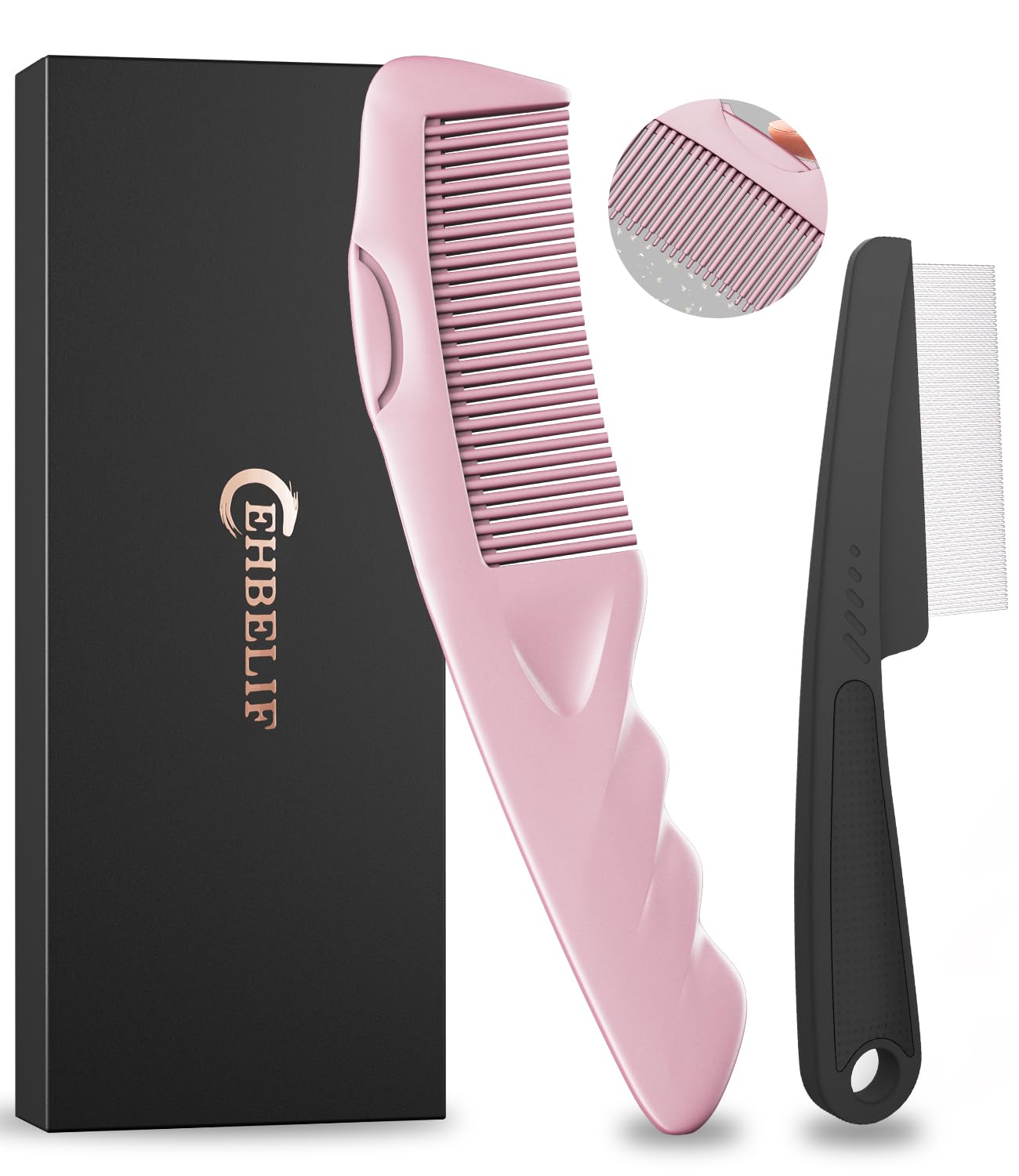 2-Pack Fine-Tooth Scalp Detox and Dandruff Comb Set