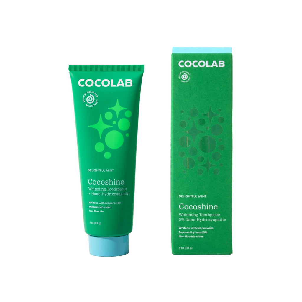 Cocoshine Teeth Whitening Toothpaste by Cocolab, Nano-Hydroxyapatite Toothpaste, Non-Fluoride with Xylitol and Coconut Oil, Gently Formulated for Sensitive Teeth, Adults and Kids