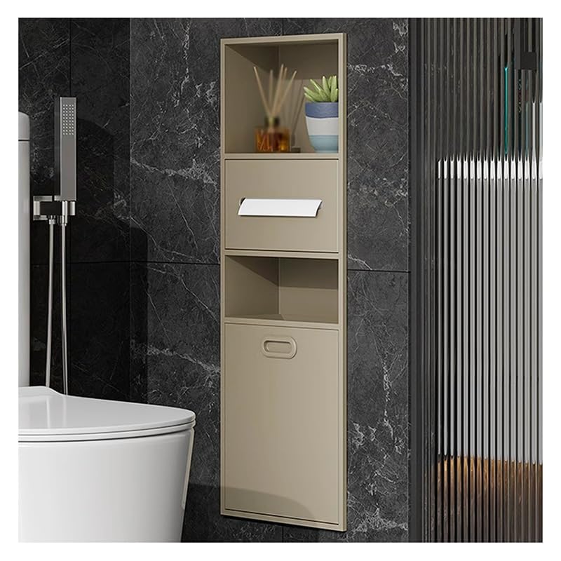 Black Recessed Double-Layer Stainless Steel Shower Niche