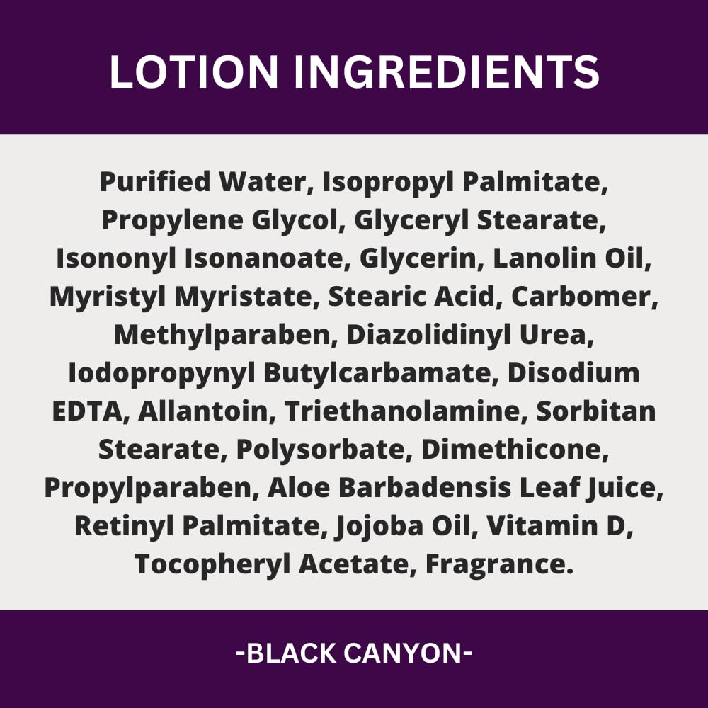 Black Currant Vanilla Scented Body Lotion Jojoba Oil & Lanolin, 12 Oz