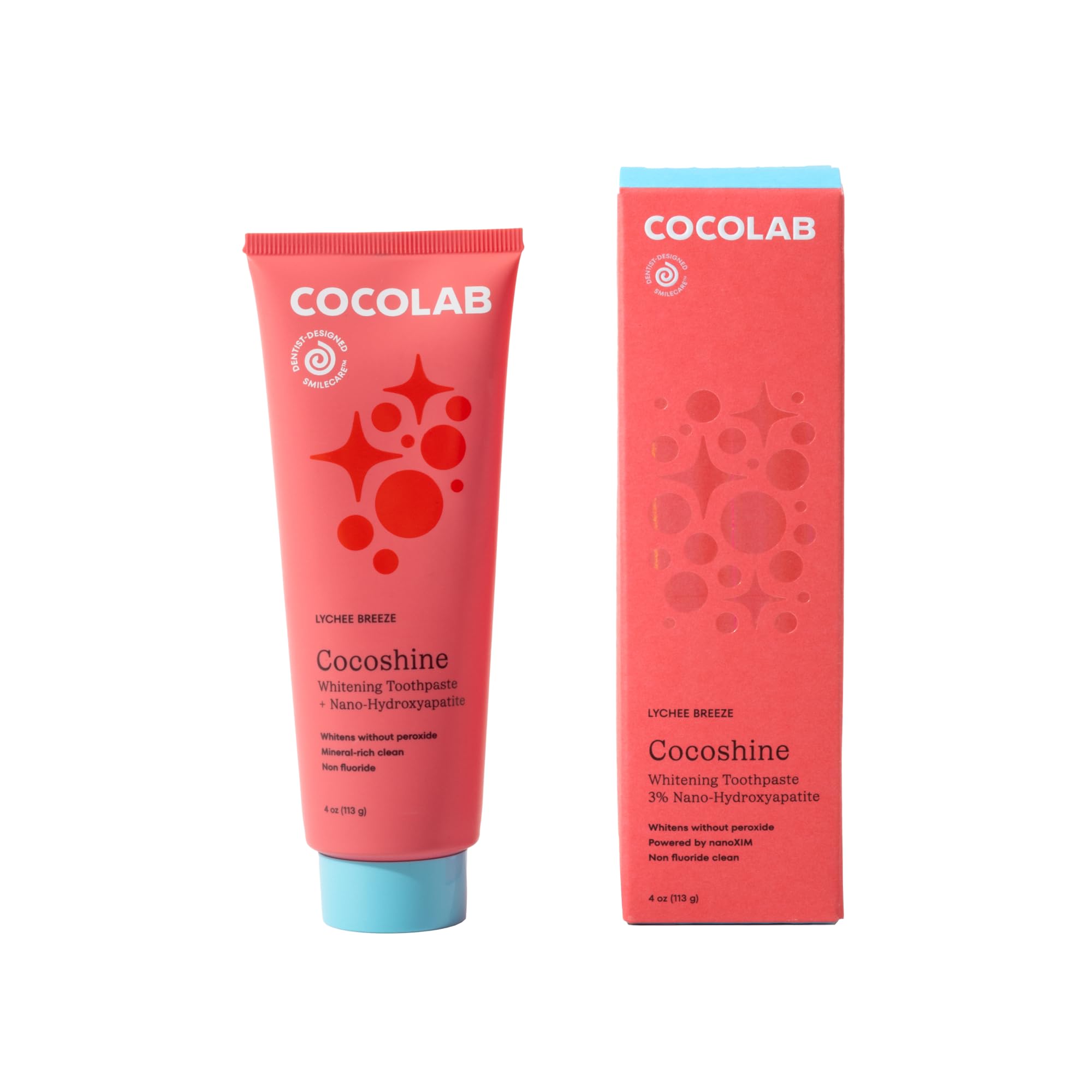 Cocoshine Teeth Whitening Toothpaste by Cocolab, Nano-Hydroxyapatite Toothpaste, Non-Fluoride with Xylitol and Coconut Oil, Gently Formulated for Sensitive Teeth, Adults and Kids