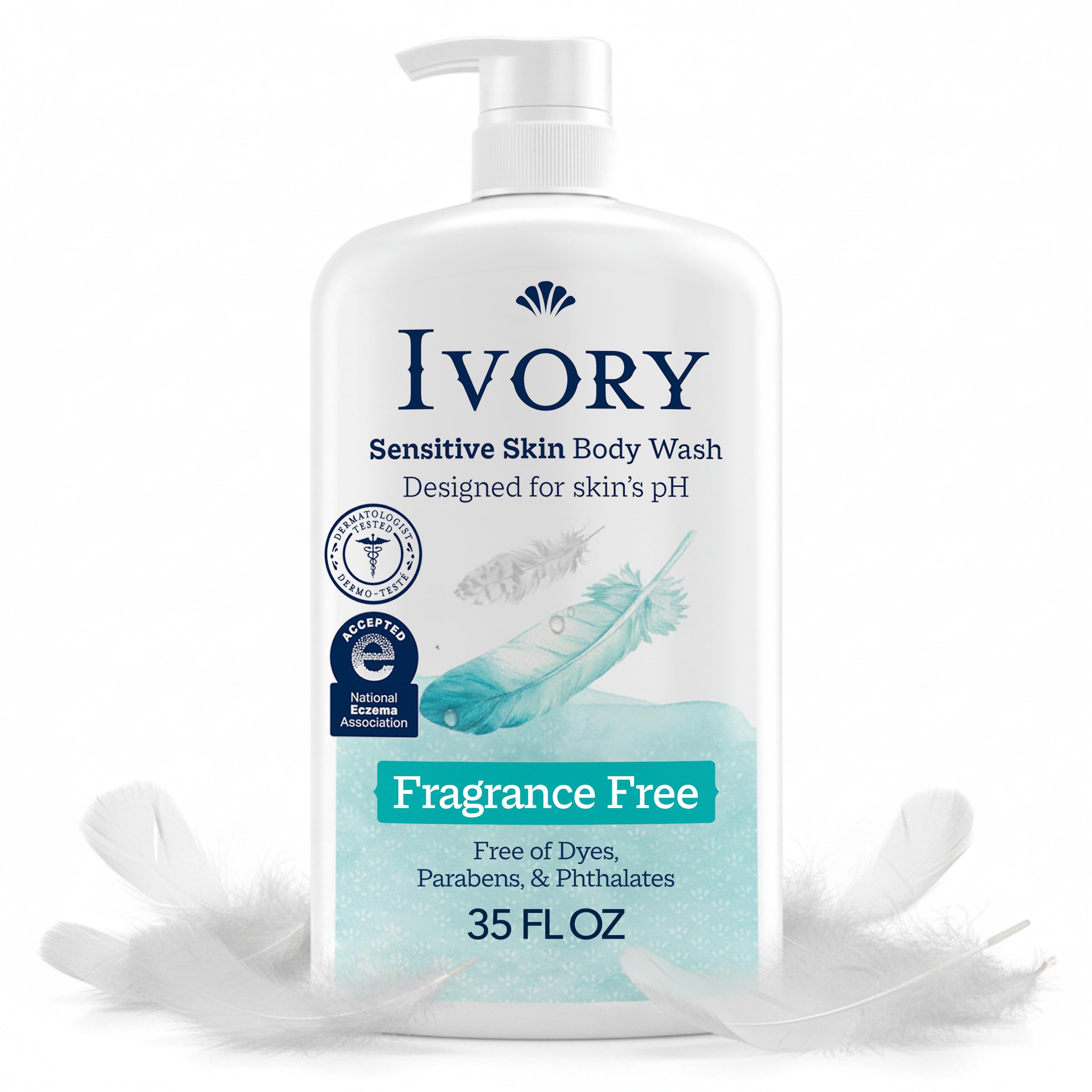Ivory Body Wash, Designed for the Whole Family, Gentle Formula, Free of Dyes Heavy Perfumes Parabens Phthalates & Silicones