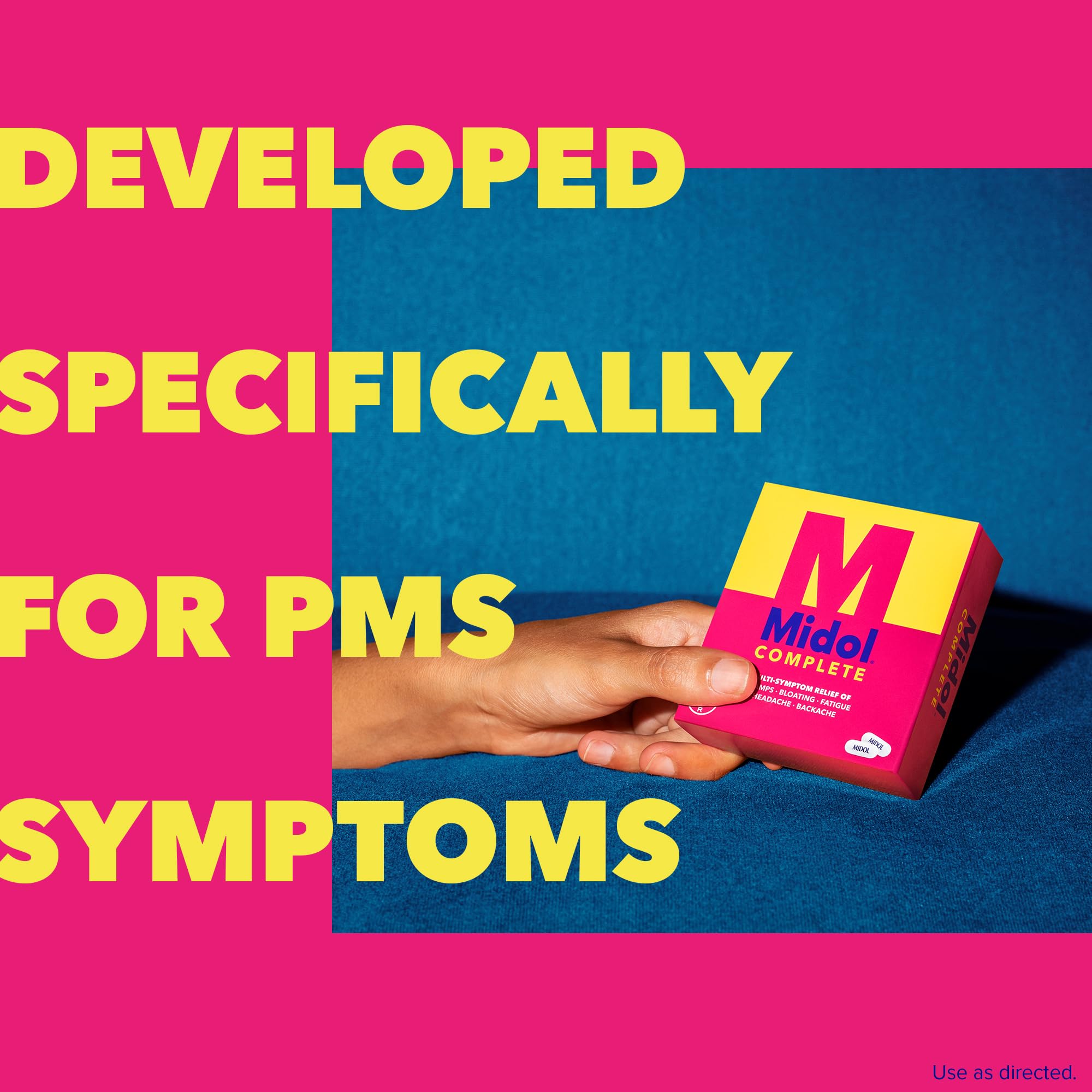 Midol Complete Menstrual Pain Relief Caplets, 40 Count - Provides Cramp, Headache, and Bloating Relief
