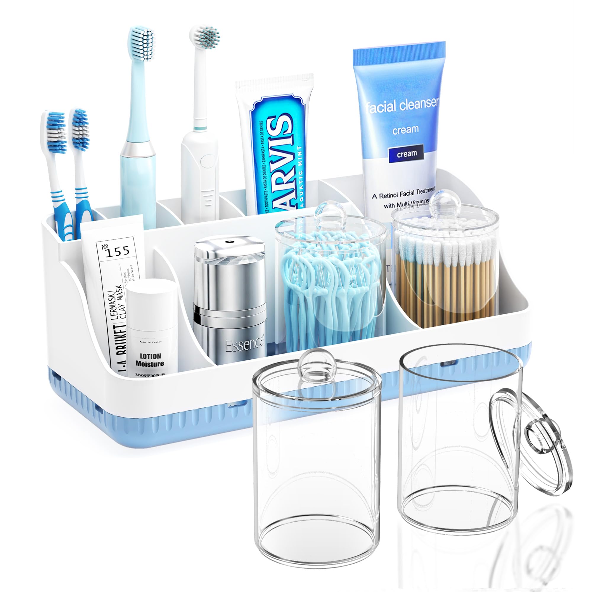 7-Slot Detachable Toothbrush and Toothpaste Holder