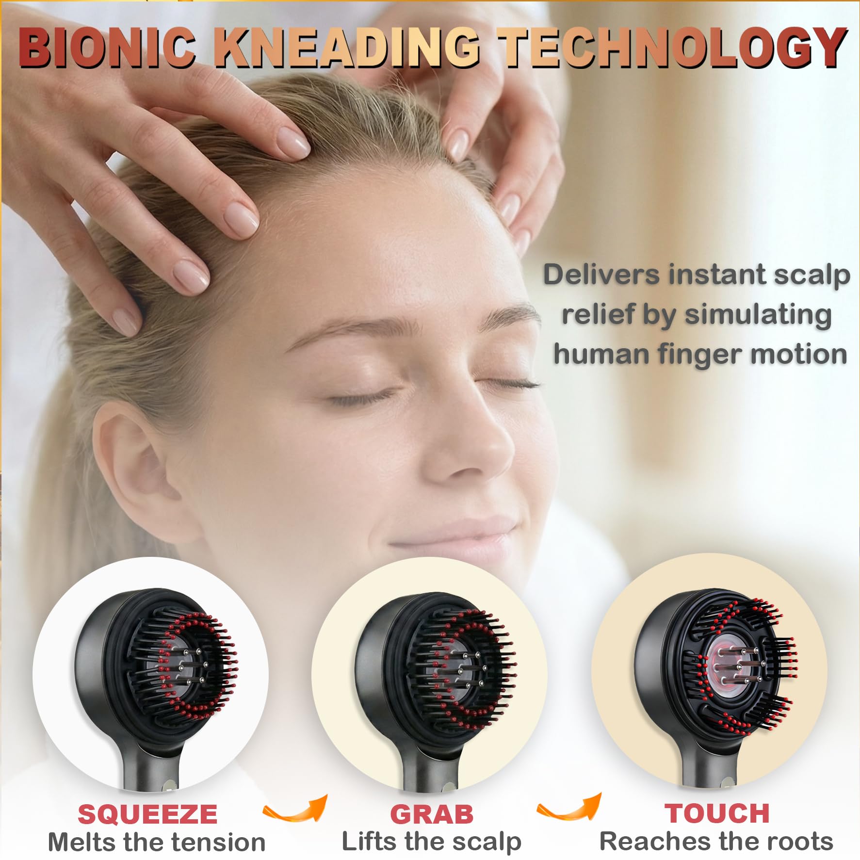DFYXO Electric Scalp Massager with Oil Applicator, 3-in-1 Head Massager Brush for Hair Care, Red Light Therapy, IPX7 Waterproof, Scalp Care Device for Home & Travel