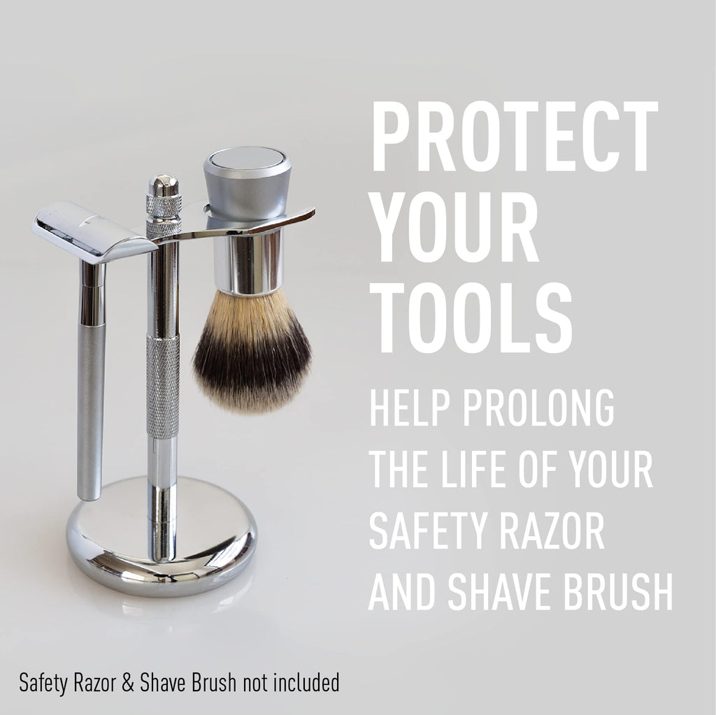 BEVEL Men's Starter Kit: Safety Razor, Shaving Brush, Stand, Cream, Oil, Balm & 20 Blades