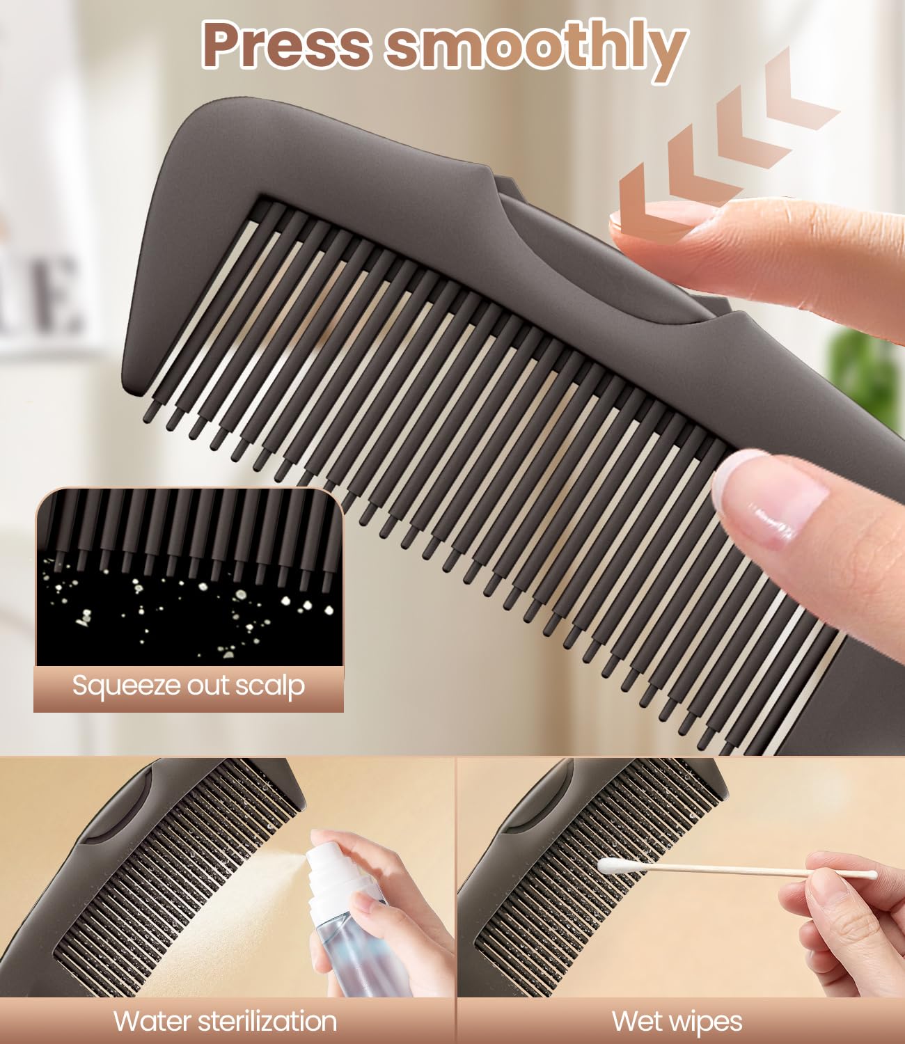 Dandruff Comb 2PC Upgraded Fine Tooth Scalp Detox Comb Lice for Women, Men & Kids Scalp Detoxing, Sweep & Massage Hair Brush Tool with Elegant Box for Hair Care