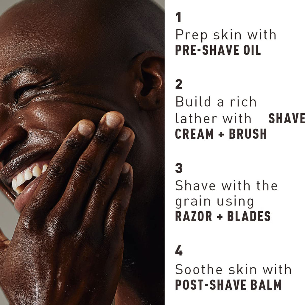 BEVEL Men's Starter Kit: Safety Razor, Shaving Brush, Stand, Cream, Oil, Balm & 20 Blades