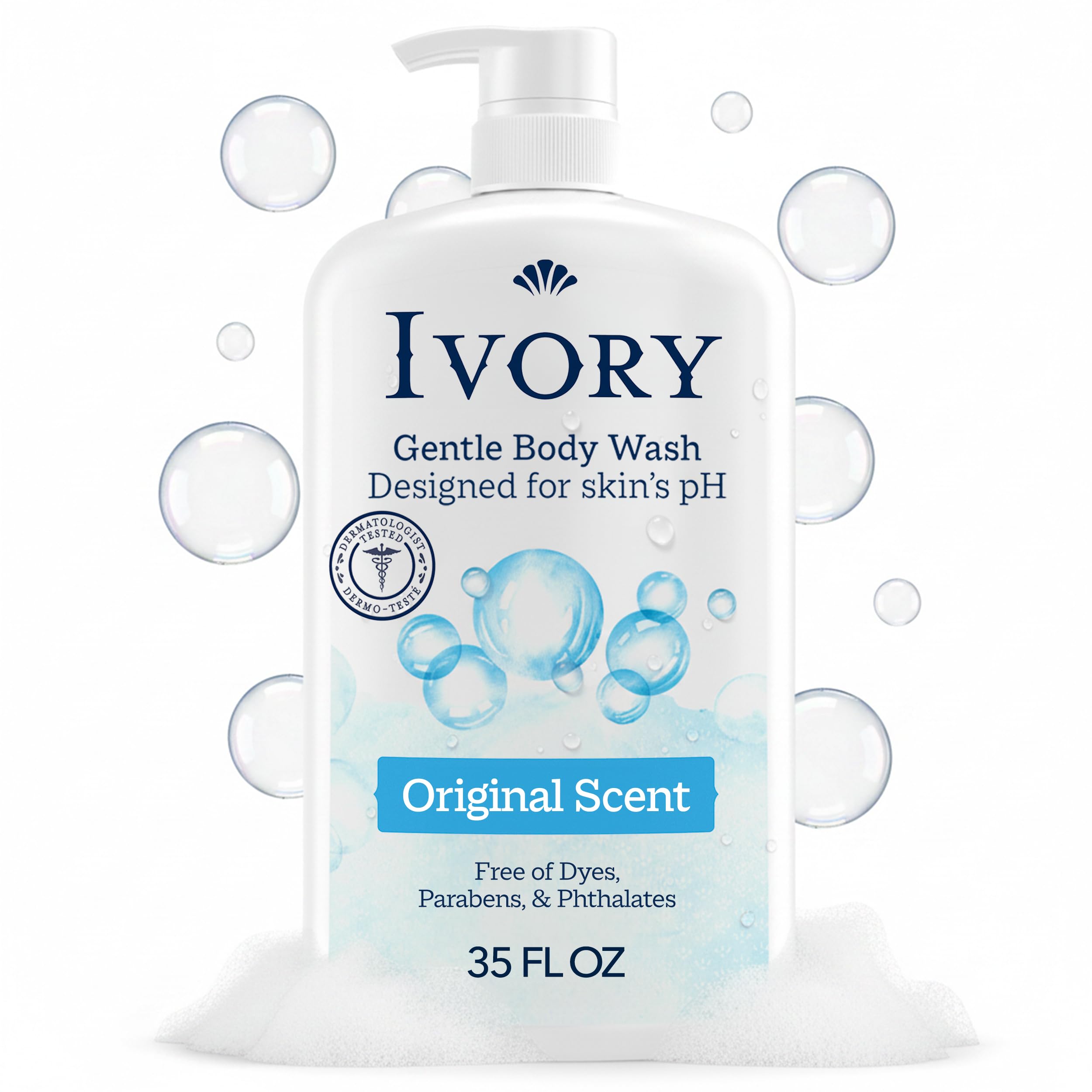 Ivory Body Wash, Designed for the Whole Family, Gentle Formula, Free of Dyes Heavy Perfumes Parabens Phthalates & Silicones