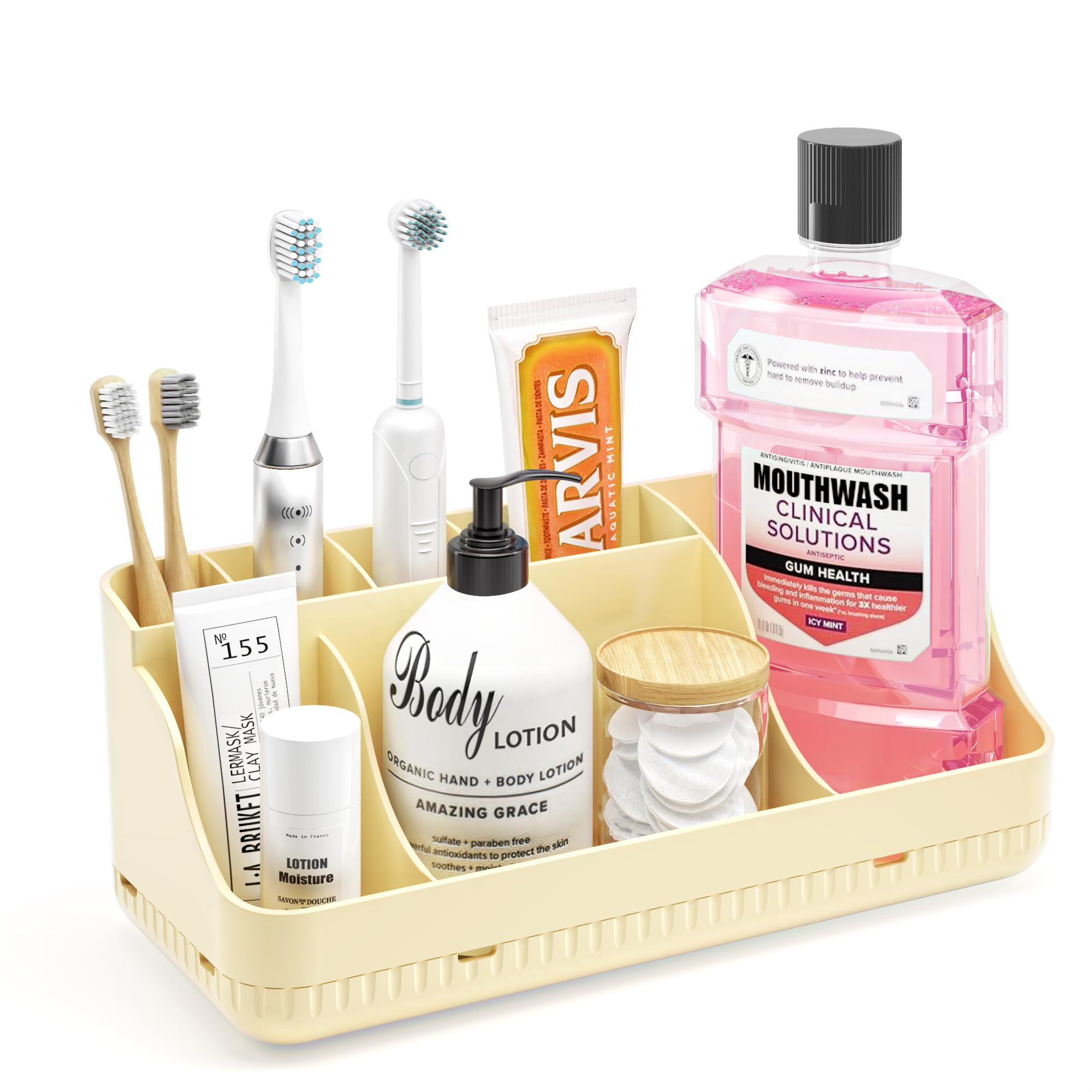7-Slot Detachable Toothbrush and Toothpaste Holder