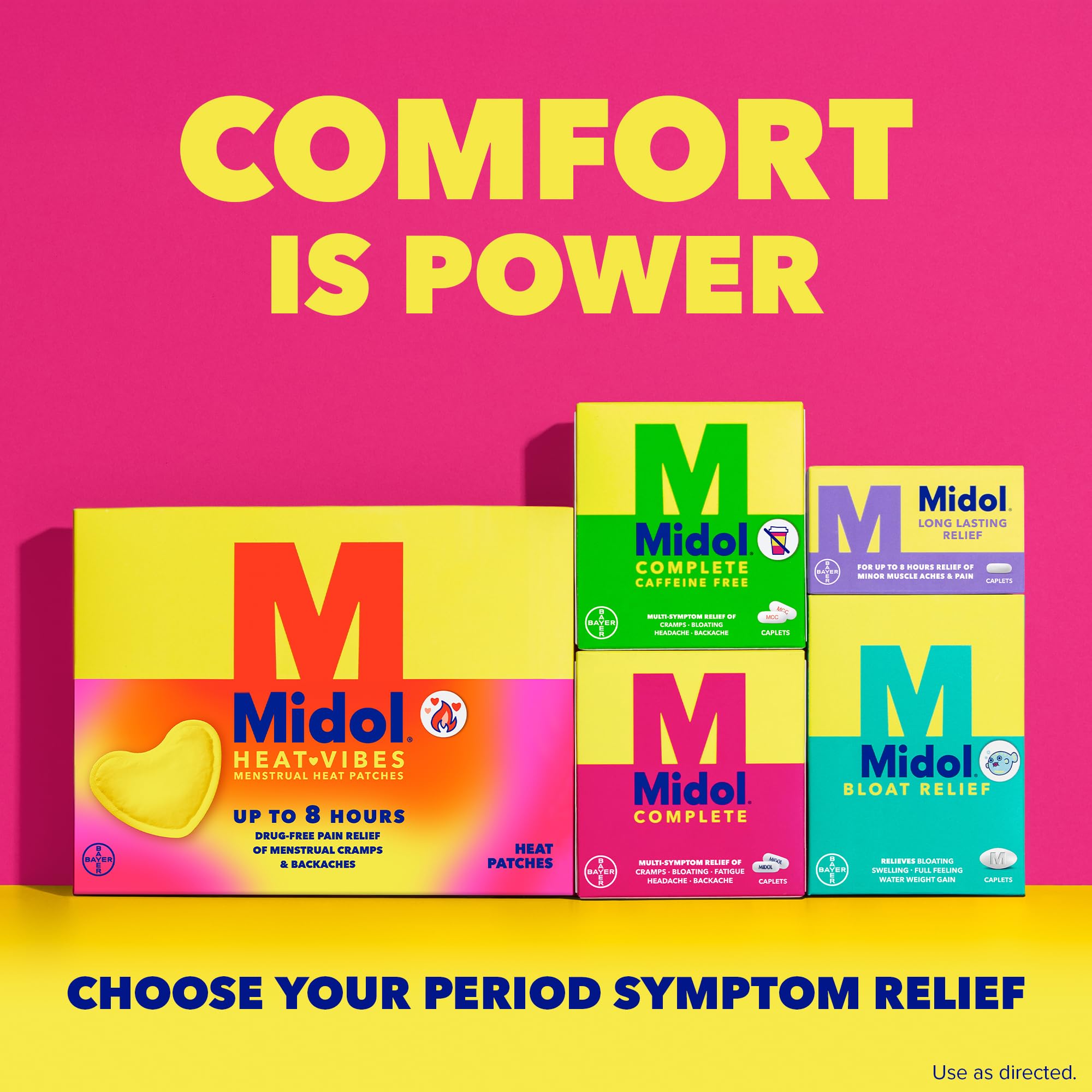 Midol Complete Menstrual Pain Relief Caplets, 40 Count - Provides Cramp, Headache, and Bloating Relief