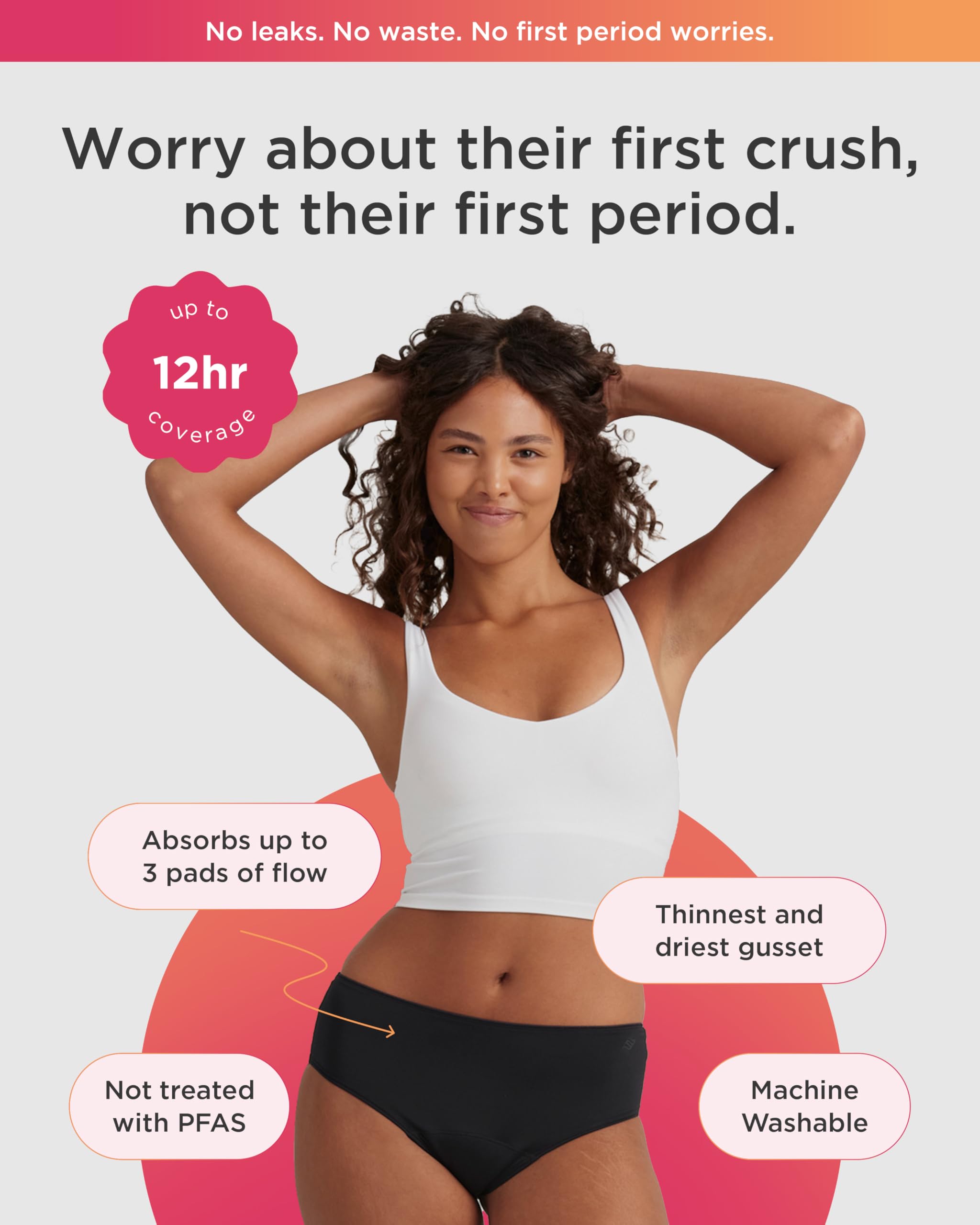 Saalt Teen First Period Kit - Includes Leakproof Period Underwear, Menstrual Cup, Menstrual Cup Wash, Compact Sanitizer, Feminine Wipes, Storage Bag, Saalt Stickers & Period Care 101 Booklet