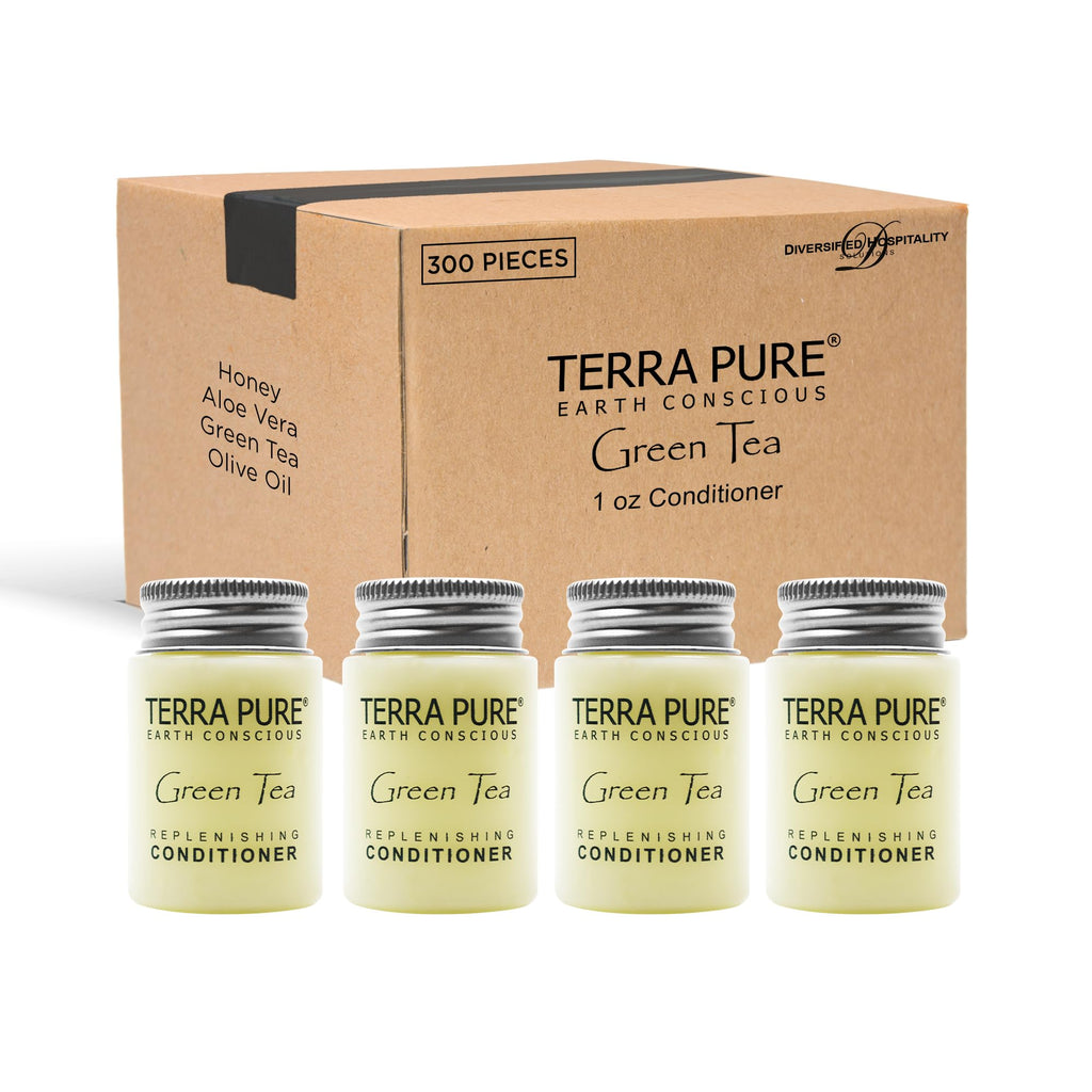 Terra Pure Shampoo, Conditioner and Body Wash, Travel Size Hotel Amenities, 1 oz. (Case of 300)