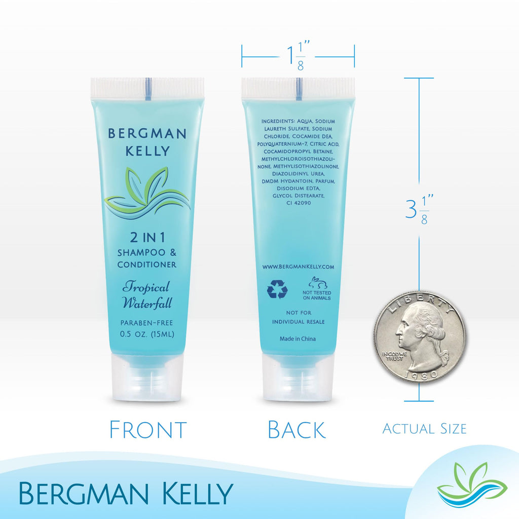 BERGMAN KELLY Travel Size Shampoo & Conditioner 2 in 1 (Tropical Waterfall Scent)