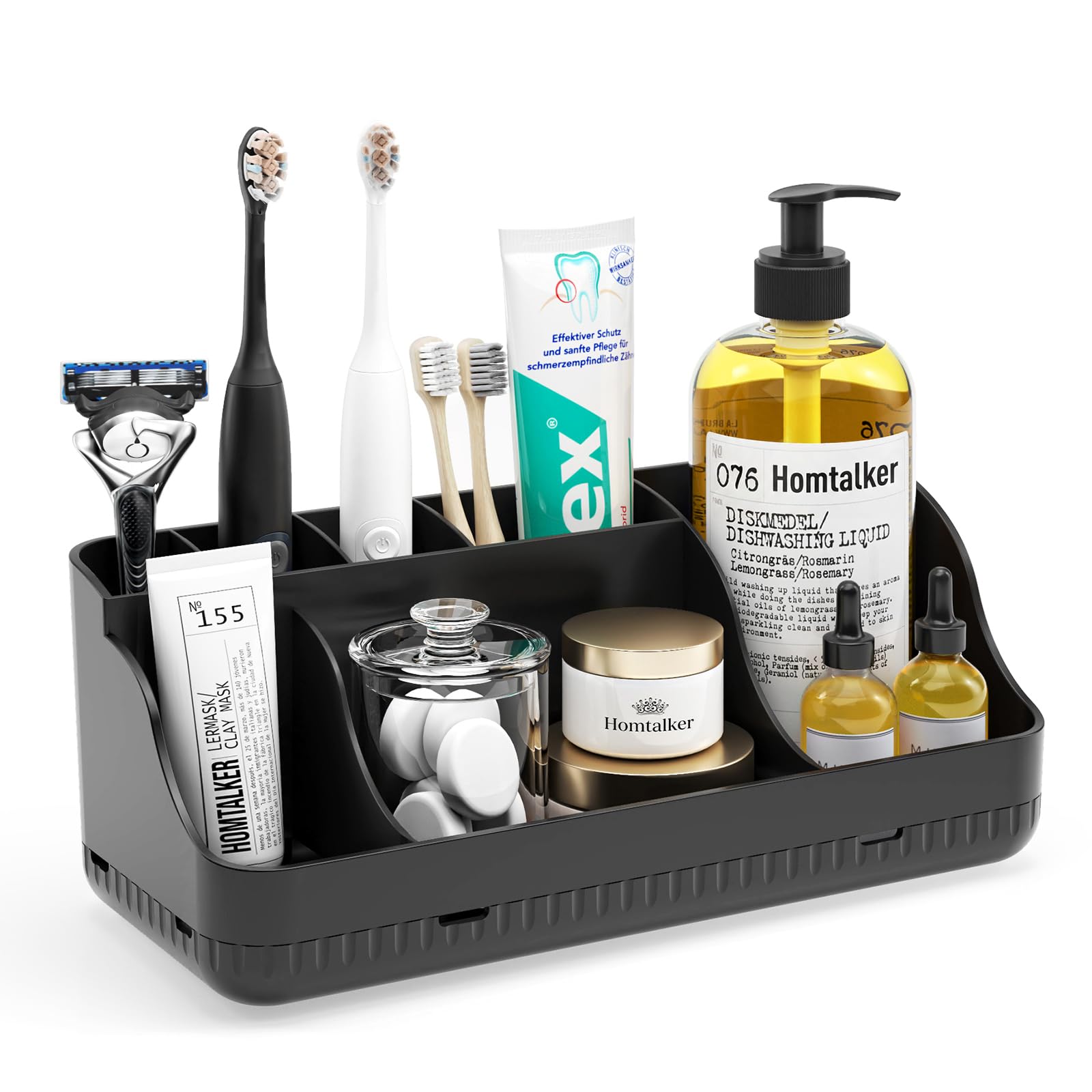 7-Slot Detachable Toothbrush and Toothpaste Holder