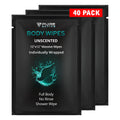 Individually Wrapped Personal Hygiene Body Wipes for Women and Men, Keep Clean After Gym Travel Camping Outdoors Sports, Unscented
