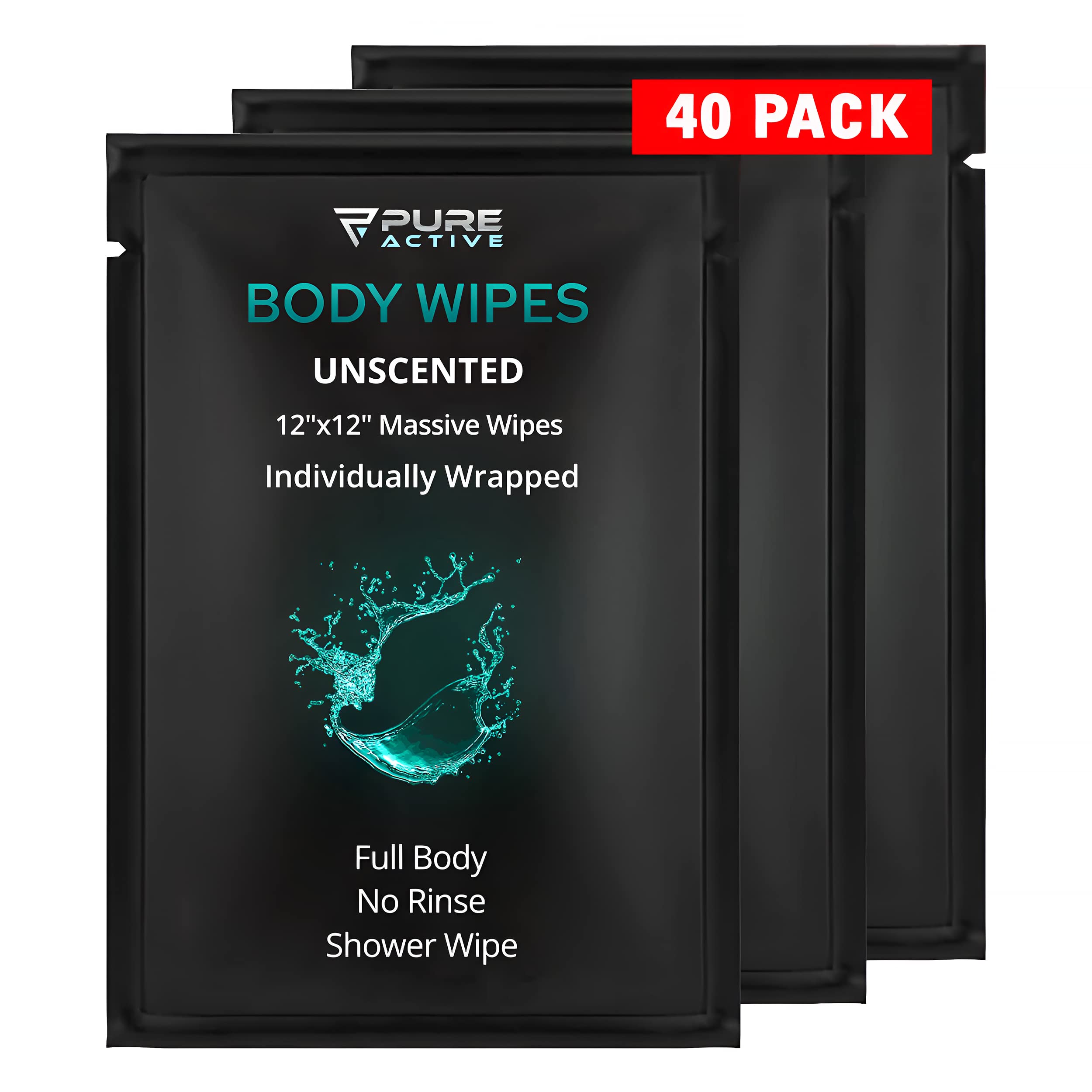 Individually Wrapped Personal Hygiene Body Wipes for Women and Men, Keep Clean After Gym Travel Camping Outdoors Sports, Unscented