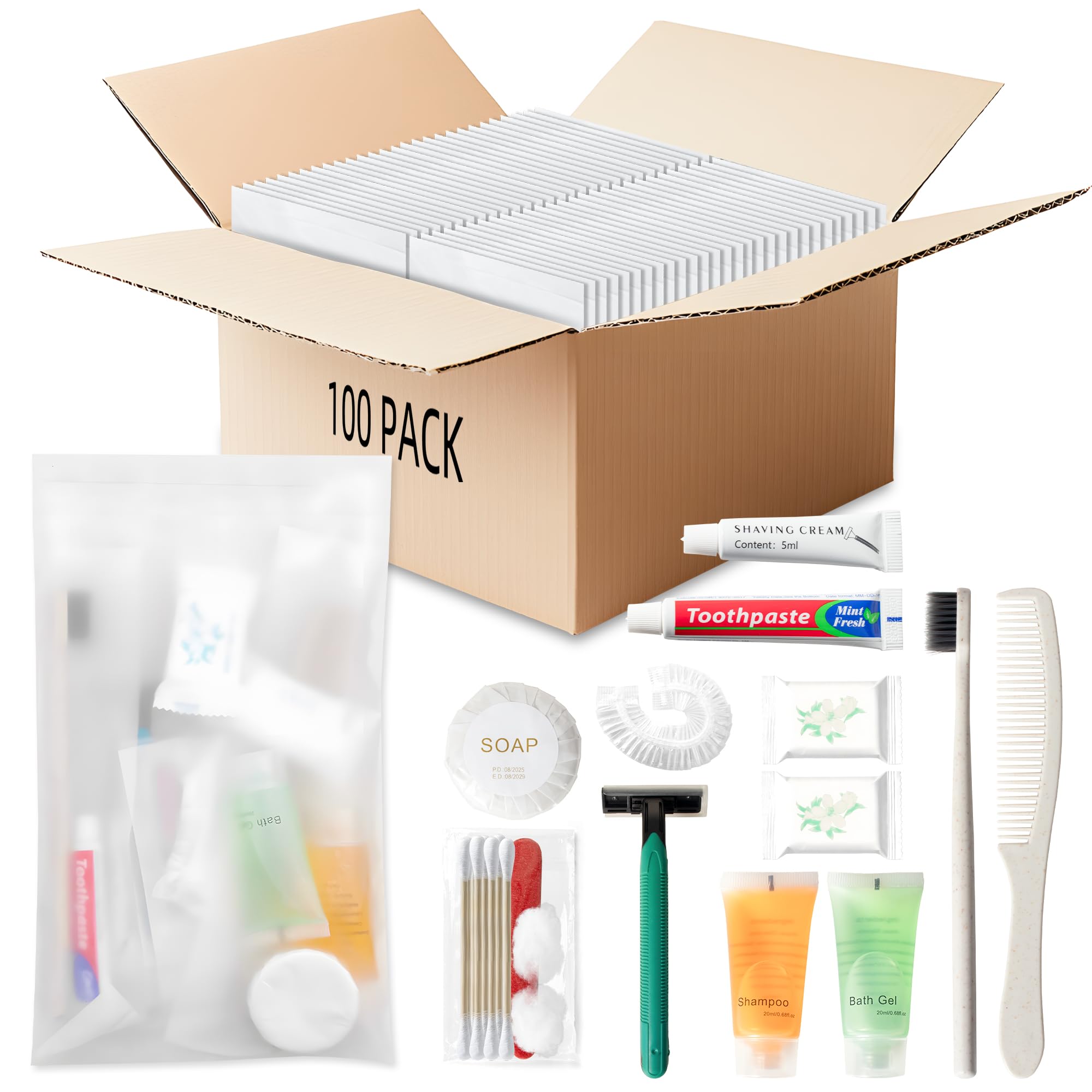 Individually Packed Bulk Travel Hygiene Kit Set