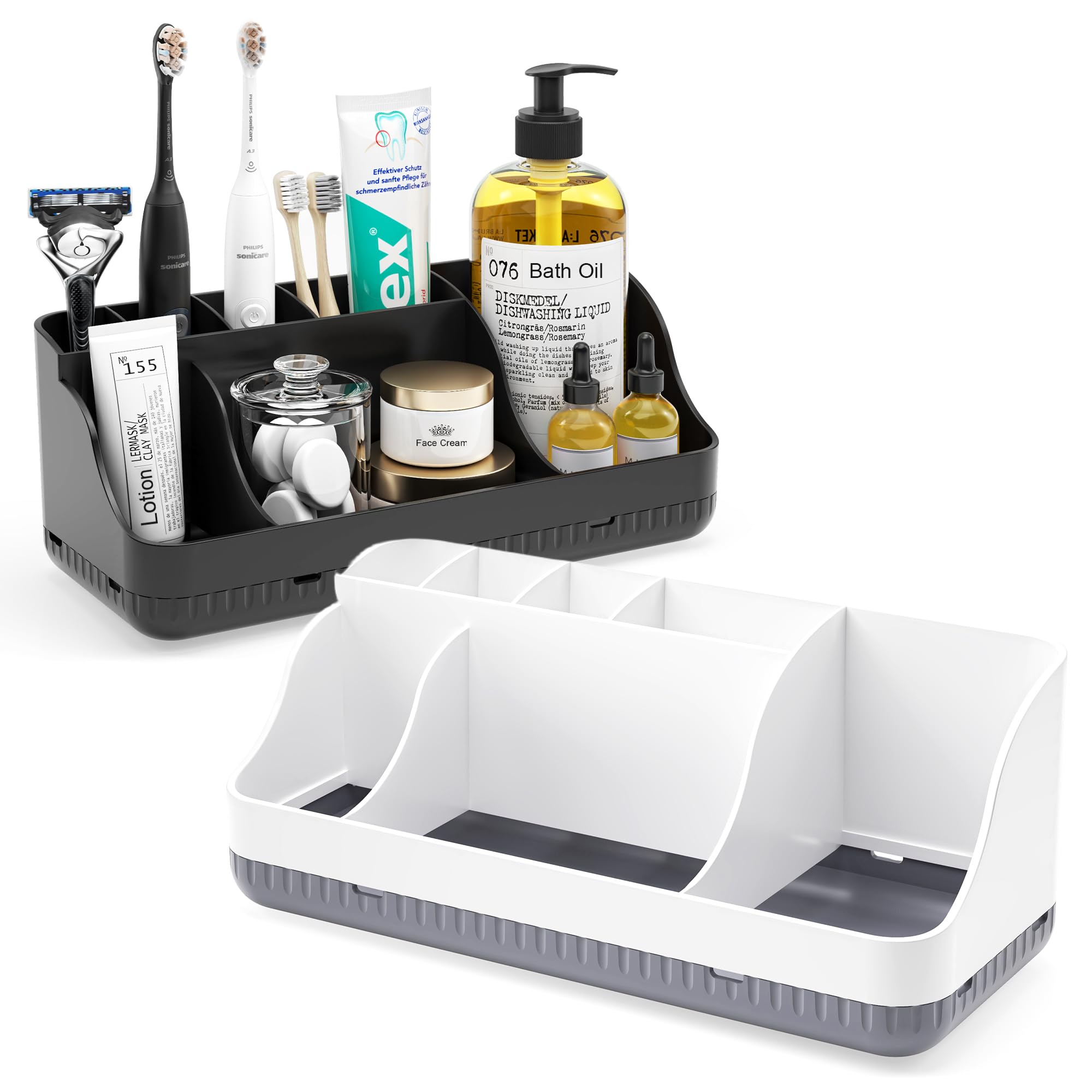 7-Slot Detachable Toothbrush and Toothpaste Holder