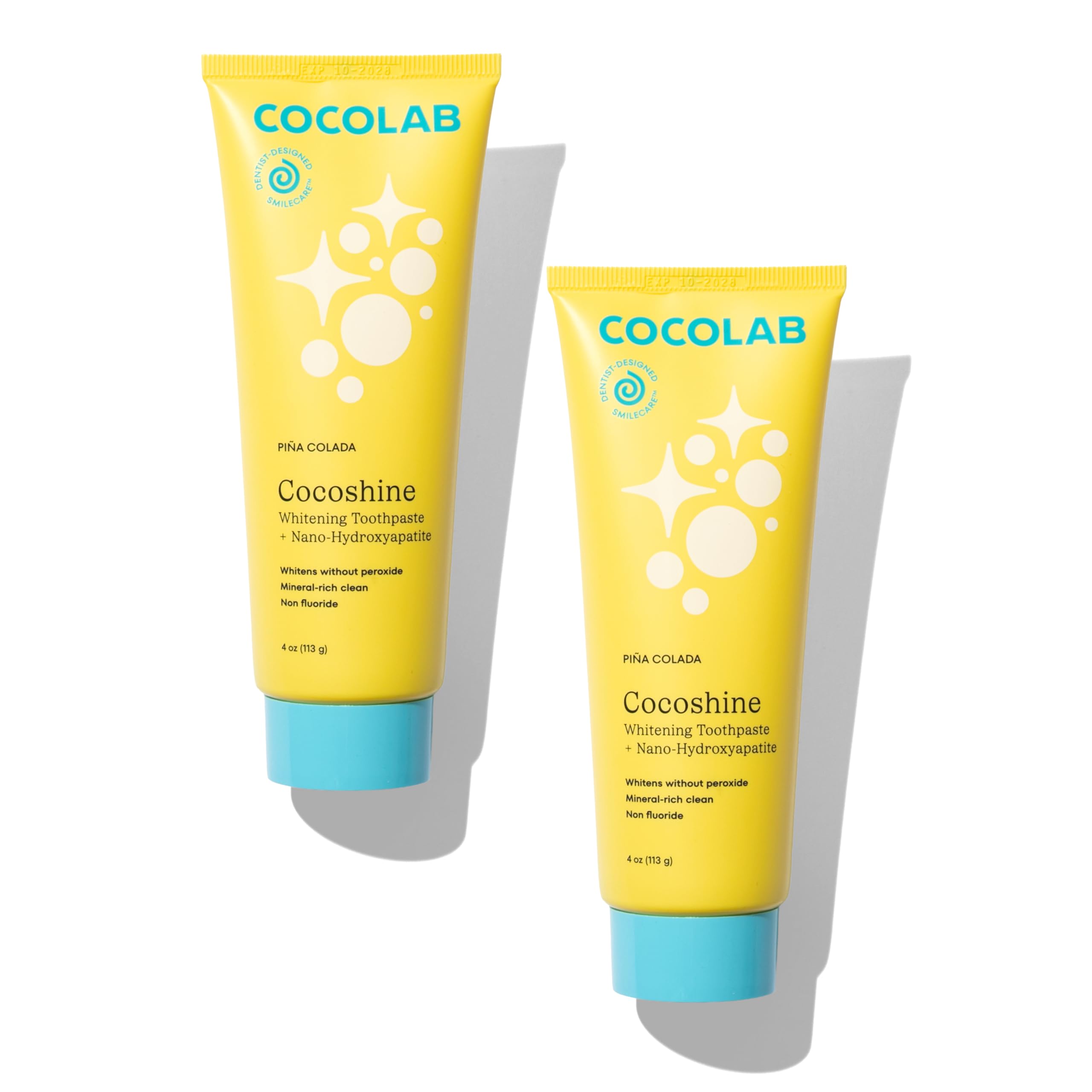 Cocoshine Teeth Whitening Toothpaste by Cocolab, Nano-Hydroxyapatite Toothpaste, Non-Fluoride with Xylitol and Coconut Oil, Gently Formulated for Sensitive Teeth, Adults and Kids