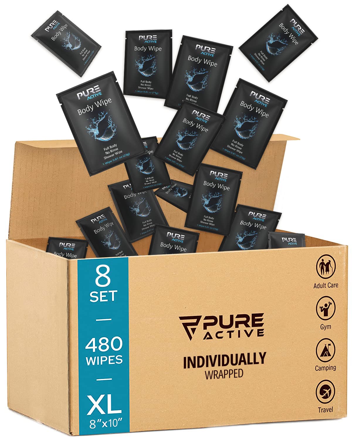 Individually Wrapped Unscented Hygiene Body Wipes
