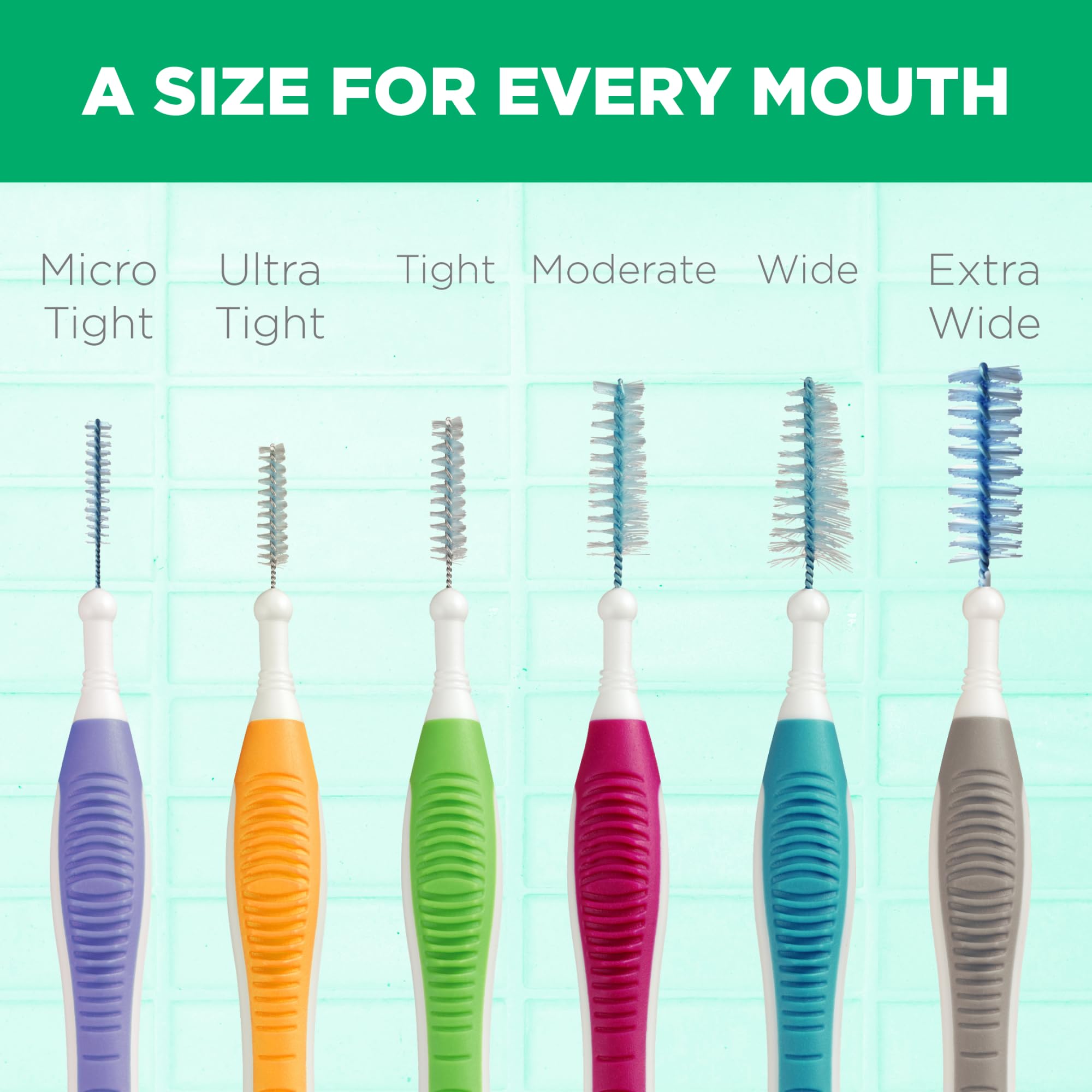 GUM Proxabrush Go-Betweens - Moderate - Interdental Brushes - Soft Bristled Dental Picks for Plaque Removal Health - Safe for Braces & Dental Devices