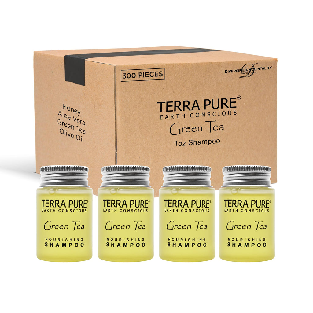 Terra Pure Shampoo, Conditioner and Body Wash, Travel Size Hotel Amenities, 1 oz. (Case of 300)